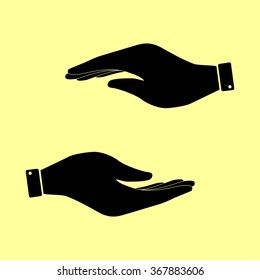 Hand sign. Flat style icon vector illustration.
