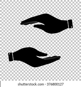 Hand sign. Flat style icon on transparent background