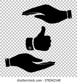 Hand sign. Flat style icon vector illustration.