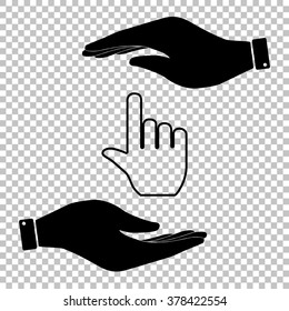 Hand sign. Flat style icon vector illustration.