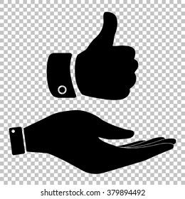 Hand sign. Flat style icon vector illustration.