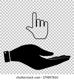 Hand sign. Flat style icon vector illustration.