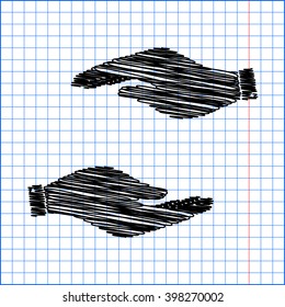 Hand sign. Flat style icon