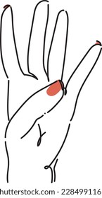 signo de mano cuatro número cuarto