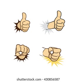hand sign gesture cartoon theme vector art