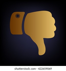 Hand sign. Golden style icon
