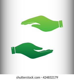 Hand sign. Green gradient icon
