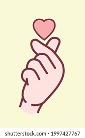 Hand sign heart ,vector illustration