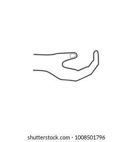 hand sign hold icon. Hands sign elements concept and web apps. Thin line  icon for website design and development, app development. Premium icon on white background