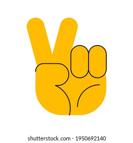 Hand sign icon. Flat emoji vector illustration.