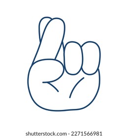 Hand sign icon. Flat line vector illustration.