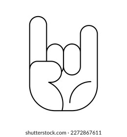 Hand sign icon. Flat line vector illustration.