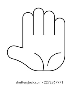 Icono de signo de mano. Ilustración vectorial de línea plana.