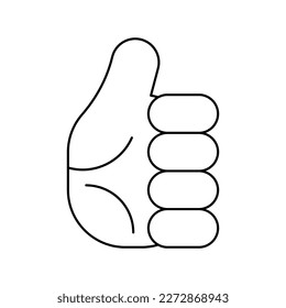Hand sign icon. Flat line vector illustration.