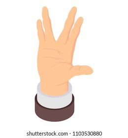 Hand sign icon. Isometric of hand sign vector icon for web design isolated on white background
