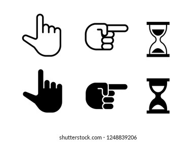 Hand sign icon set