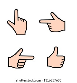 hand sign icon set