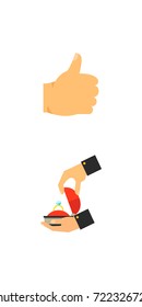 Hand sign icon set
