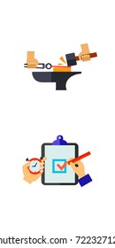 Hand sign icon set