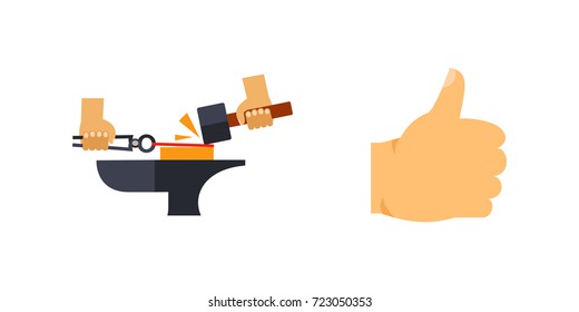 Hand sign icon set