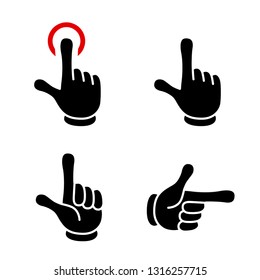 hand sign icon set -Cartoon tast-