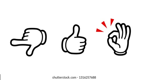 hand sign icon set (designate/good/okay)
-Cartoon tast-