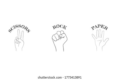 Hand sign icon  set rock  paper  scissors
Vector illustration