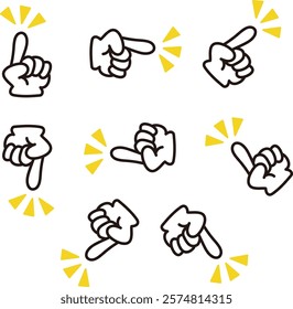 Hand sign icon set :  vector