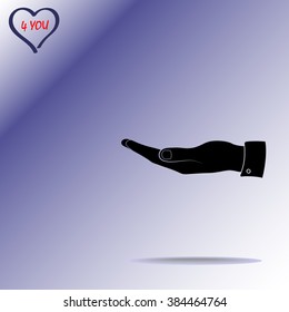 Hand sign icon, vector illustration. Flat design style 