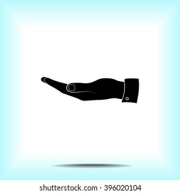 Hand sign icon, vector illustration. Flat design style 