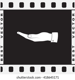 Hand sign icon, vector illustration. Flat design style 