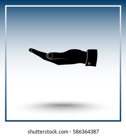 Hand sign icon, vector illustration. Flat design style 