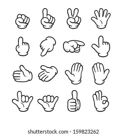 hand sign icons set