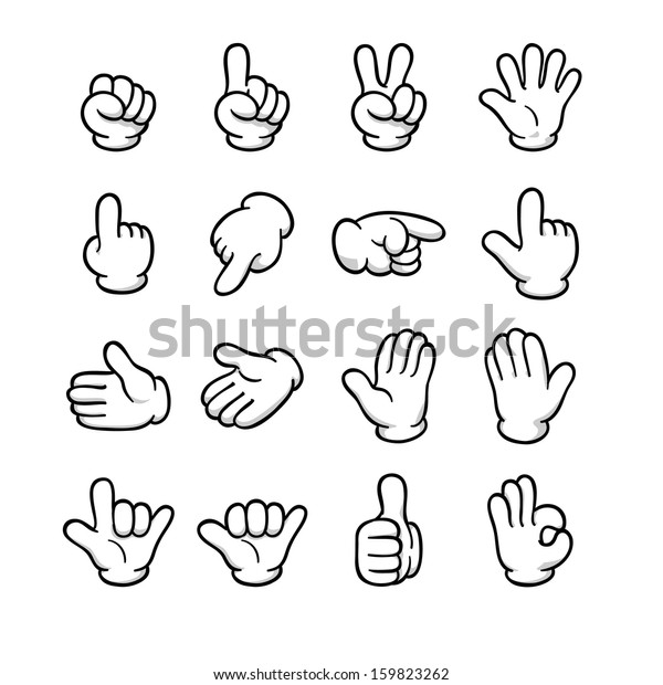 Hand Sign Icons Set Stock Vector (Royalty Free) 159823262