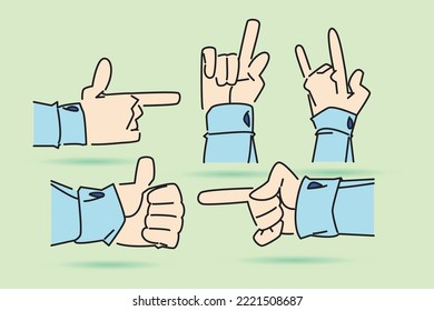 hand sign illustration clip art in flat design
