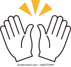 Hand sign illustration.
Illustration of an open hand