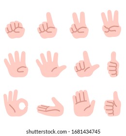 Hand Sign Illustration Set Vector