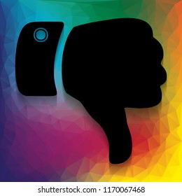 Hand sign illustration. Vector. Flat style black icon on white.