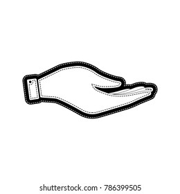 Hand sign illustration. Vector. Flat style black icon on white.