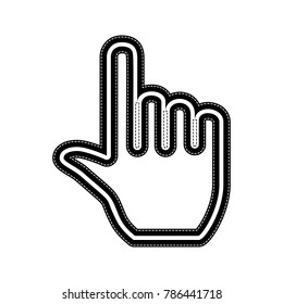Hand sign illustration. Vector. Flat style black icon on white.