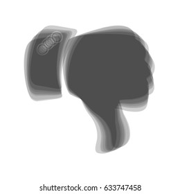 Hand sign illustration. Vector. Gray icon shaked at white background.