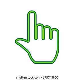 Hand sign illustration. Vector. Lemon scribble icon on white background. Isolated
