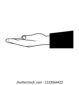 Hand sign isolated in black and white