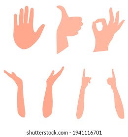 Handzeichen einzeln Symbol Satz Geste okay Hallo wie Finger hoch gut 