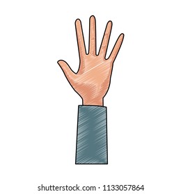 Hand sign isolated scribble