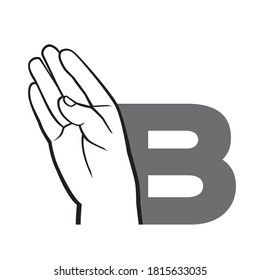 Hand Sign Language Alphabet Letter B Stock Vector (Royalty Free) 1815633035