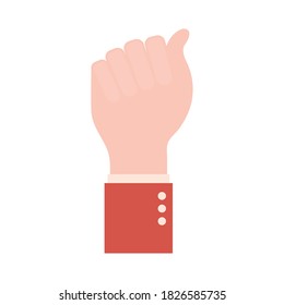 a hand sign language flat style icon design of People help finger person learn communication healthcare theme Vector illustration