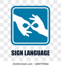 hand with sign language gesture on transparent background. vector illustration