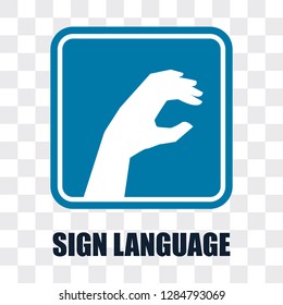 hand with sign language gesture on transparent background. vector illustration