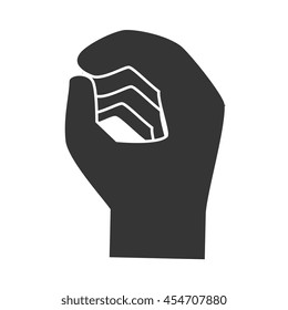 hand sign language, isolated flat icon design